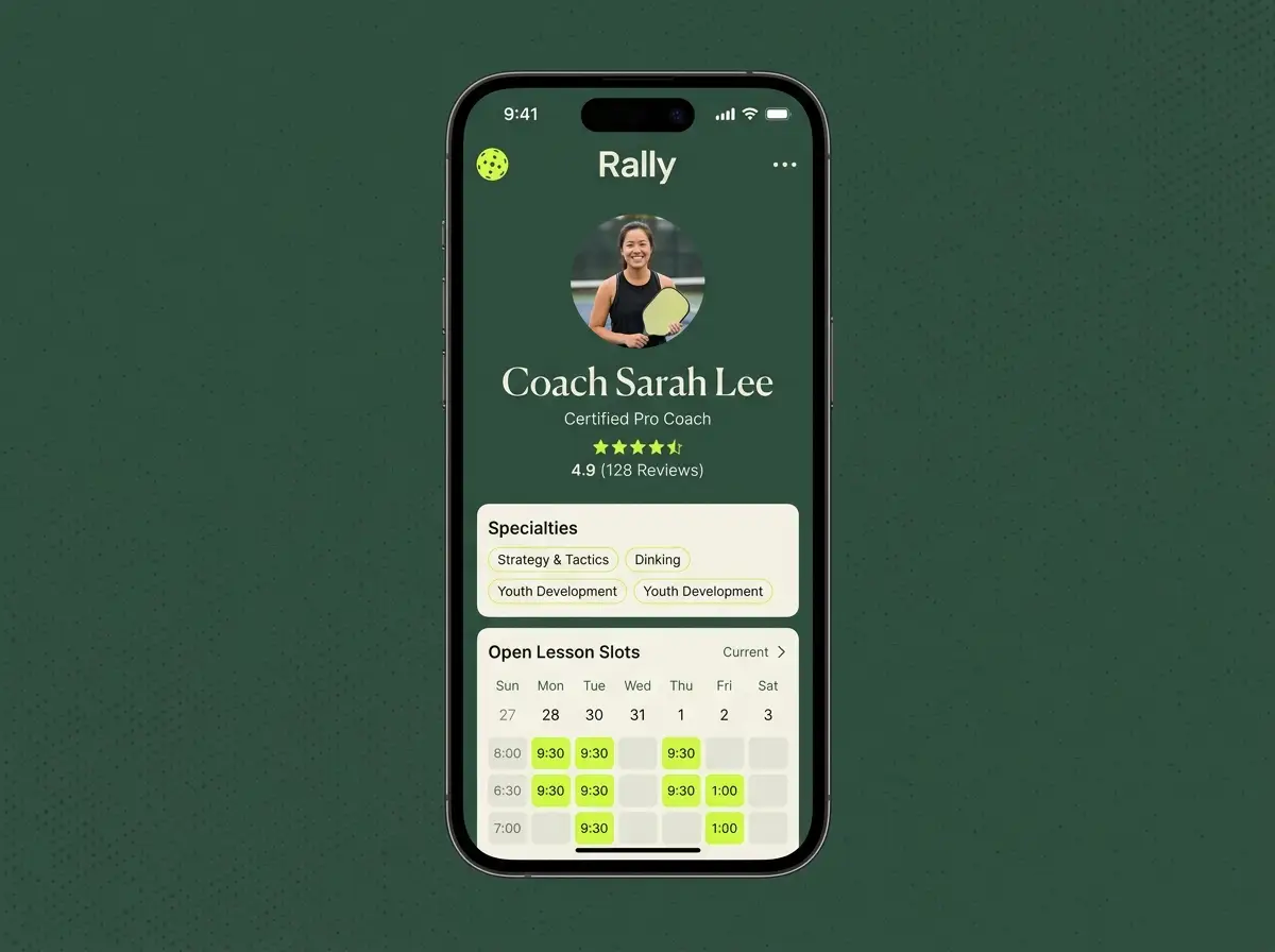 Rally coach ratings and reviews screen