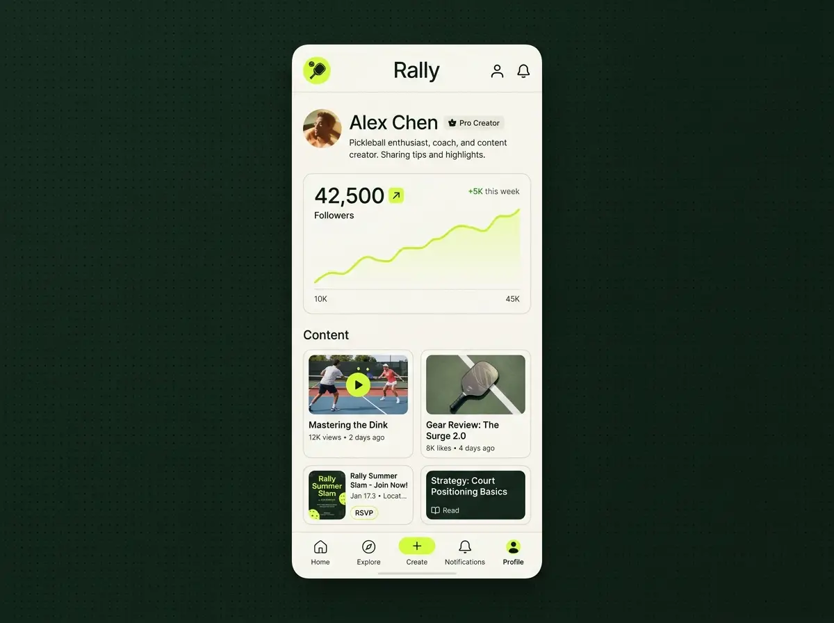 Rally creator profile and audience
