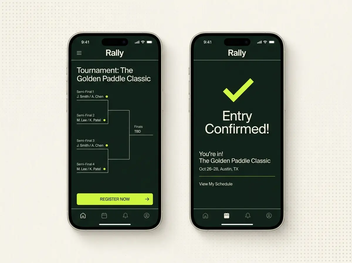 Rally tournament discovery and registration