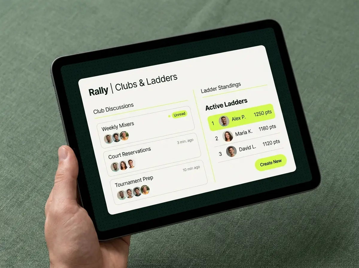 Rally community and clubs screen