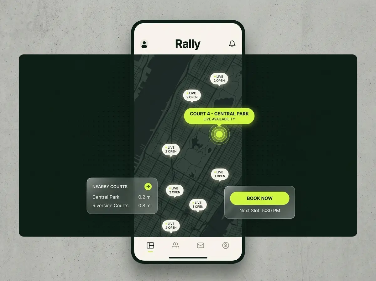 Rally live court map interface