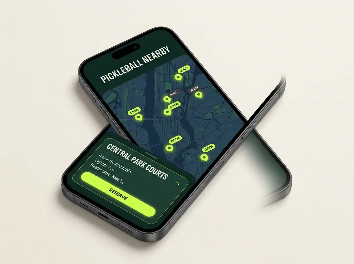 Rally court map screen on mobile