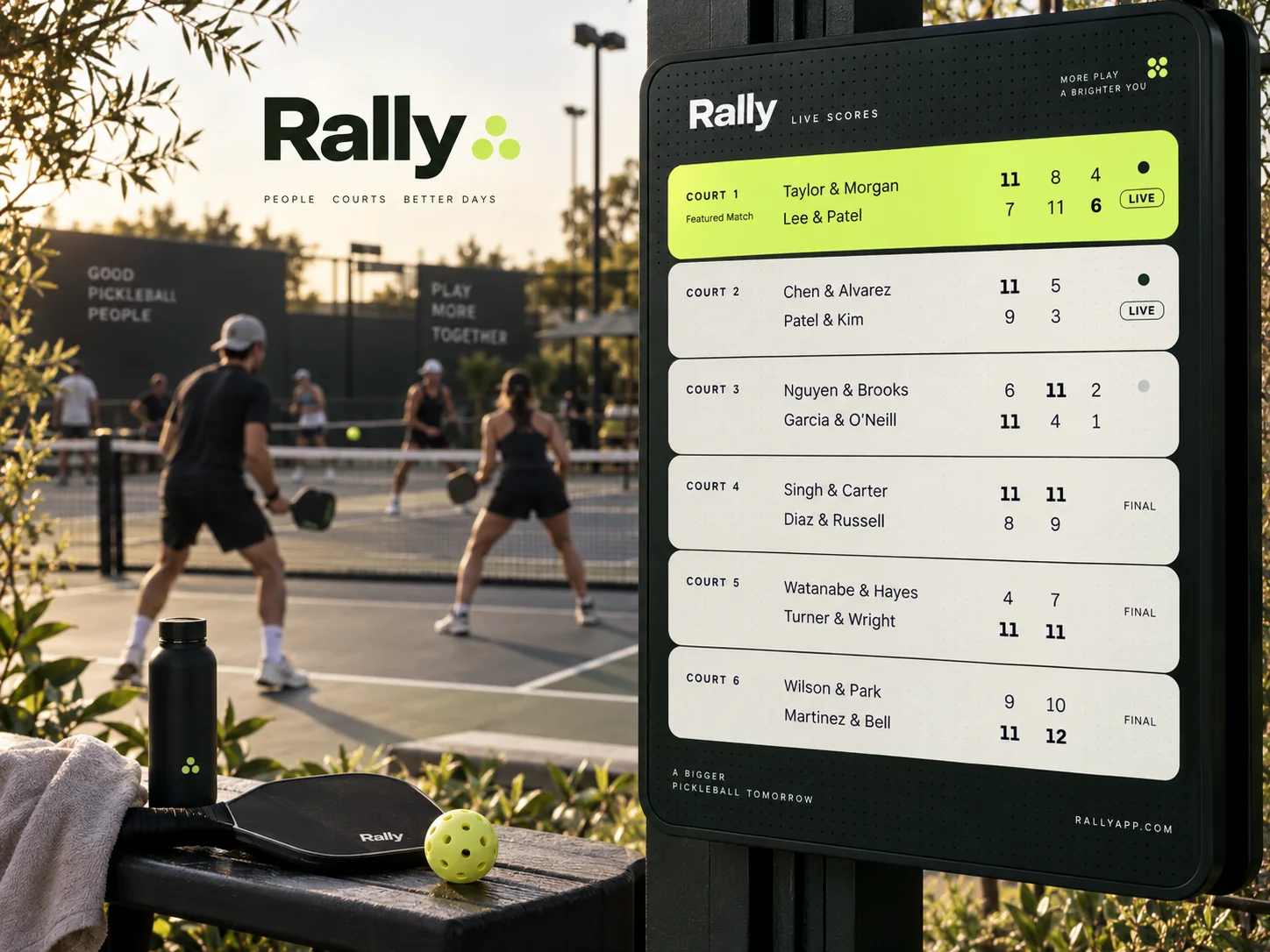 Rally live tournament scores and standings